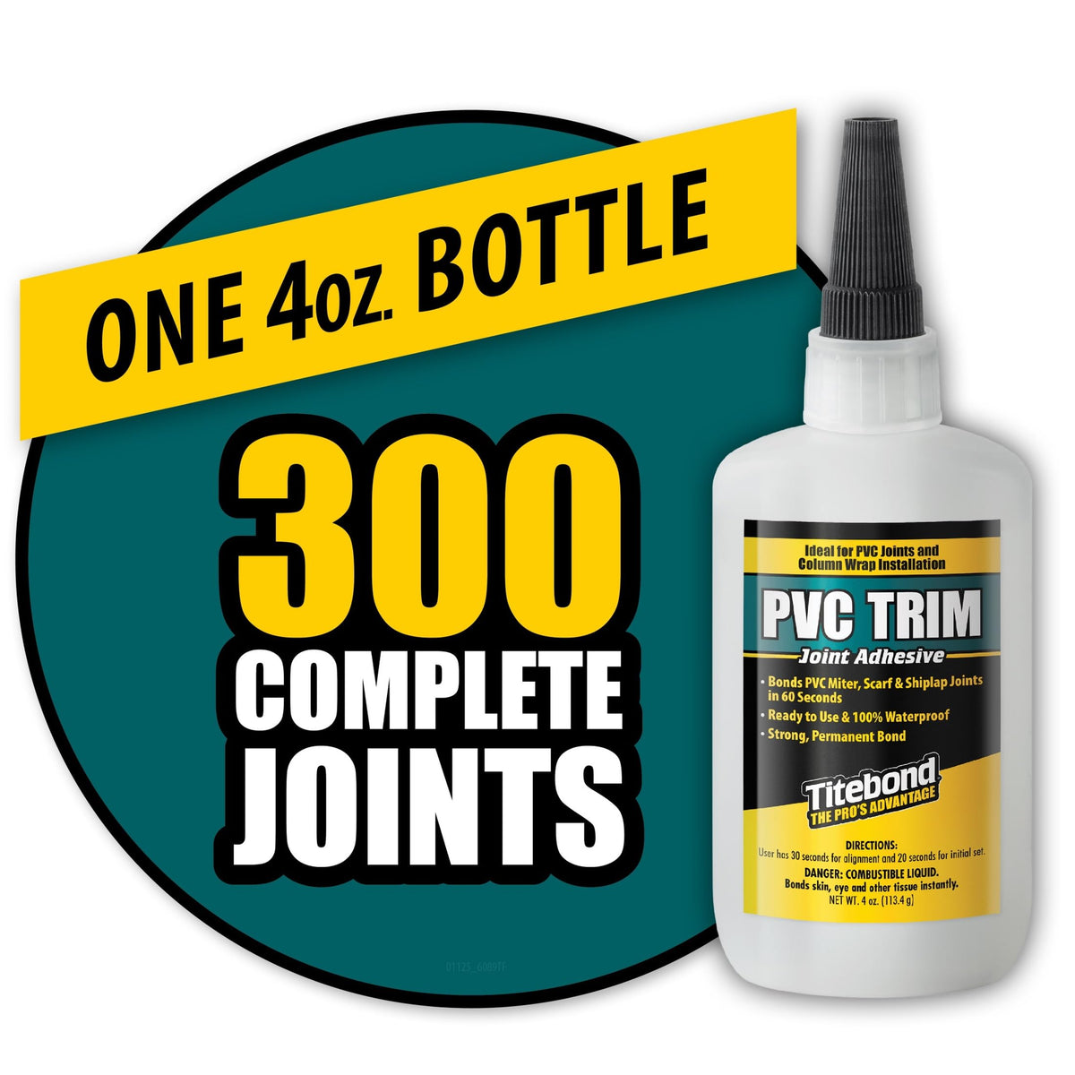 Applying Titebond adhesive to a PVC joint for secure trim installation.