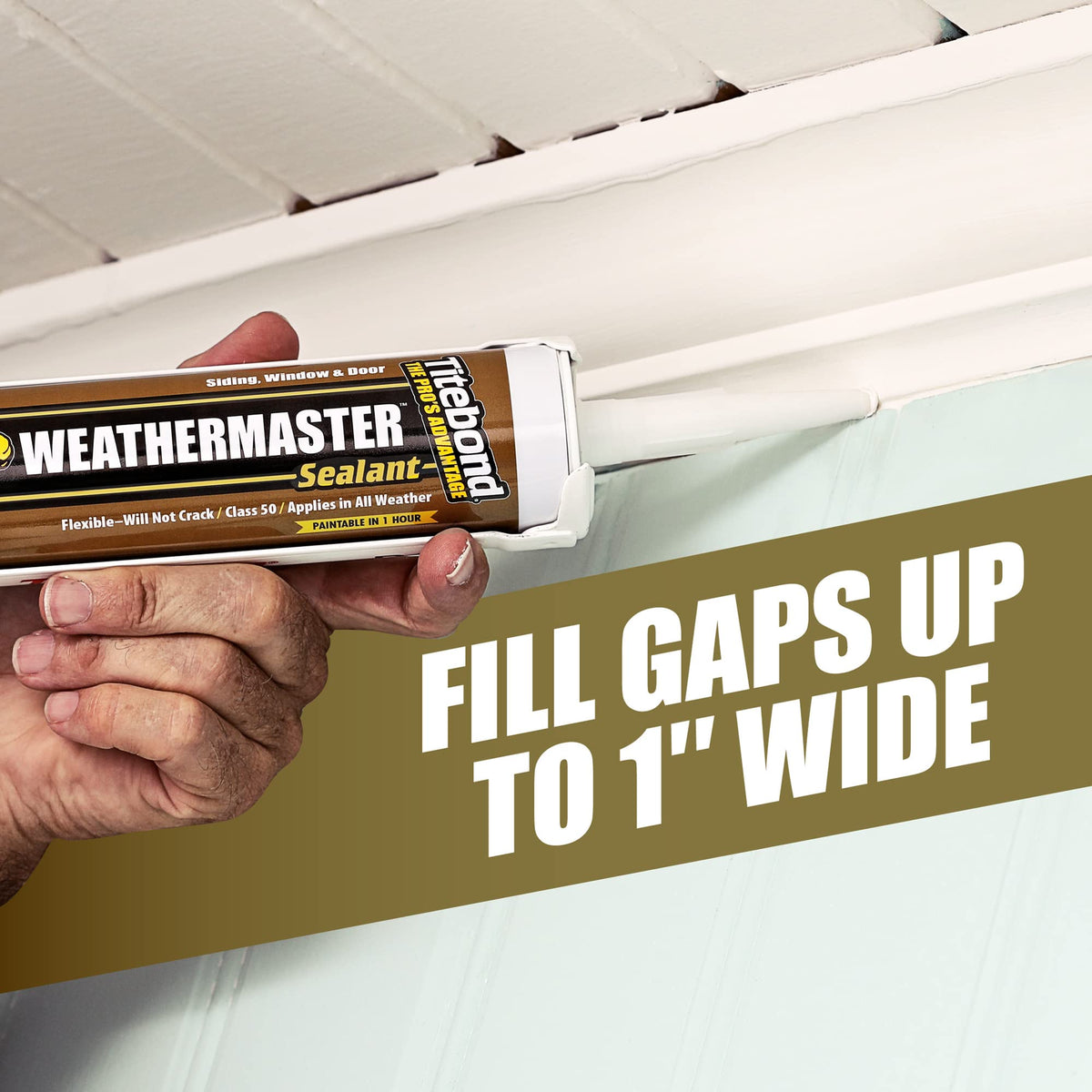 Titebond WeatherMaster sealant used on PVC and vinyl joints for flexible adhesion.