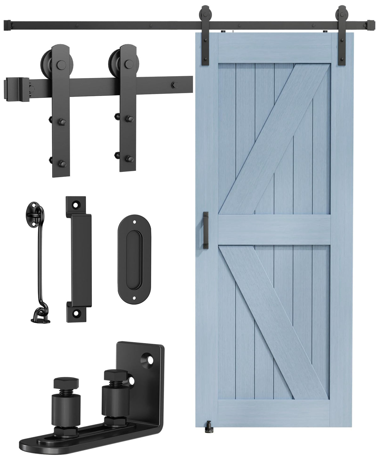 TITECK 6.6ft barn door rail for smooth, quiet sliding