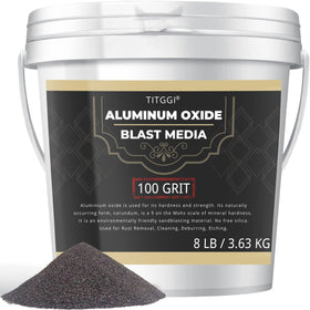 TITGGI 100 grit blast media in bucket for easy surface prep and containment