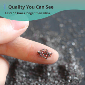 Close-up of TITGGI media showing hardness and abrasive texture.