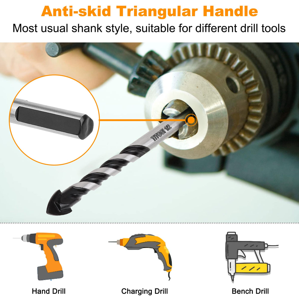 Close-up TITGGI carbide tip highlights durability for longer service life.