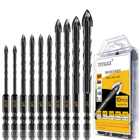 TITGGI masonry drill bit set with cross-tip design for faster drilling
