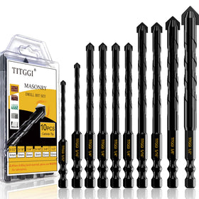 TITGGI masonry drill bit set with hex handle for secure grip.