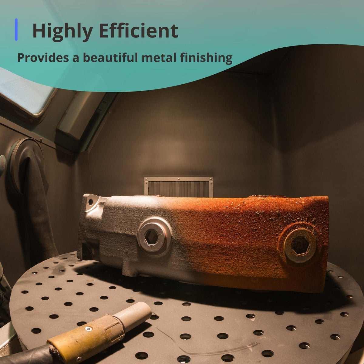 Media used for rust removal on metal surfaces with TITGGI.