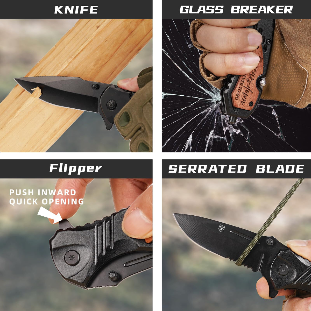 Titorld knife in a gift-ready wooden box.