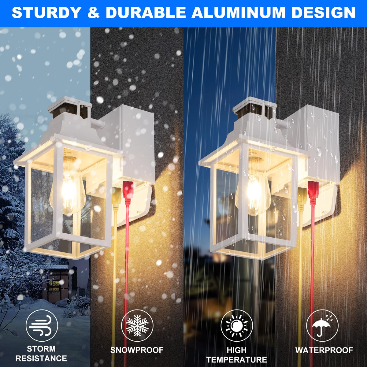 TITOSICHY quick-install porch light with mounting hardware.