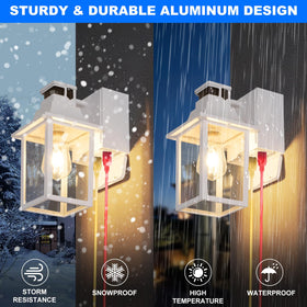 TITOSICHY quick-install porch light with mounting hardware.