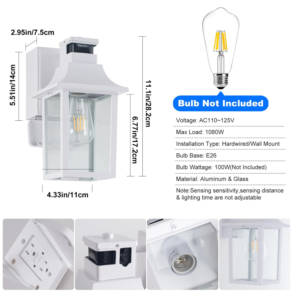 TITOSICHY motion sensor porch light detects activity and enhances security.