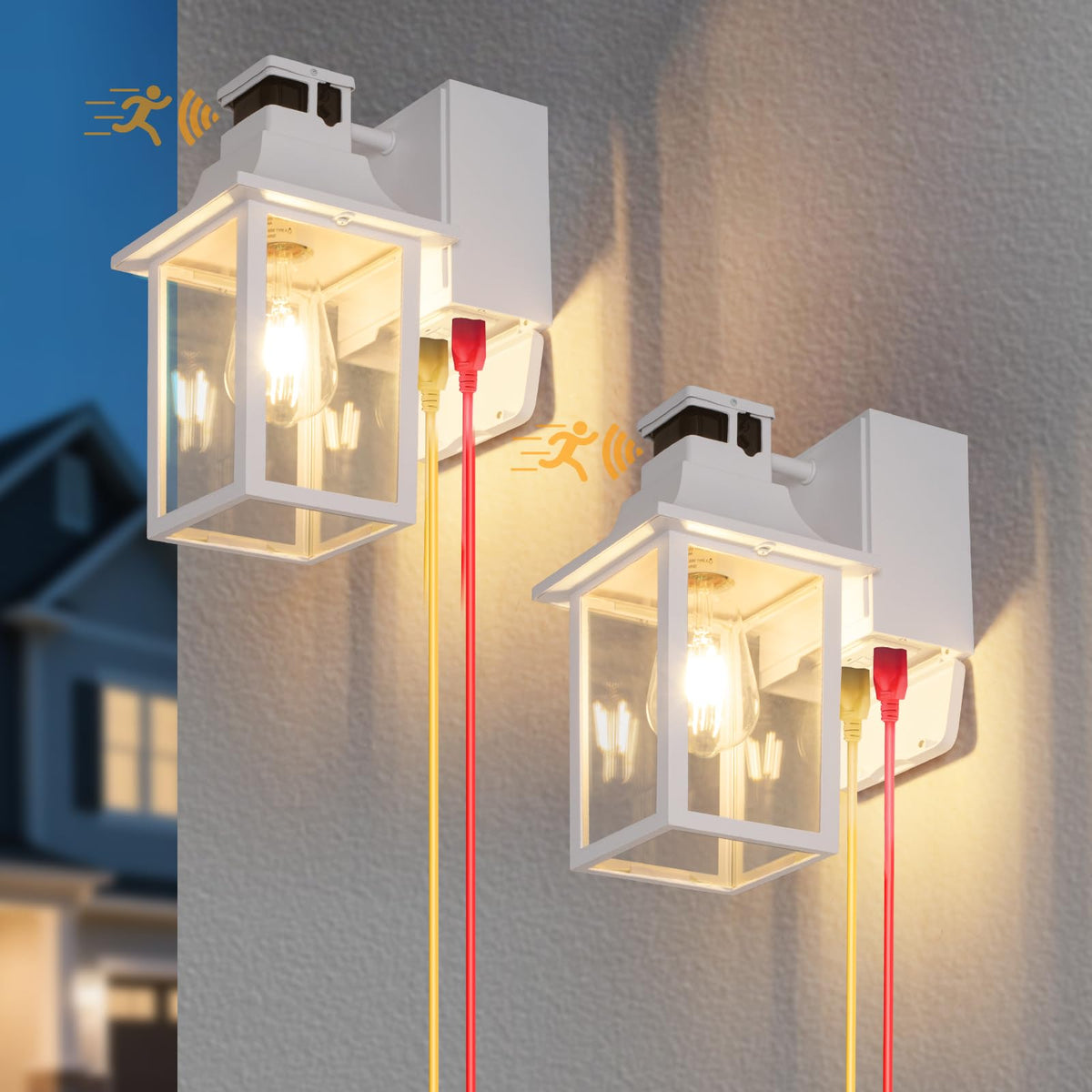 TITOSICHY porch light with GFCI outlet provides safe outdoor power access.
