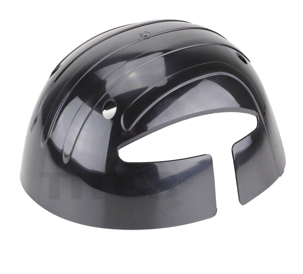 Adjustable hook-and-loop strap on TITUS bump cap