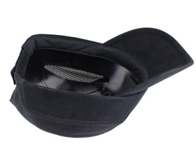 Black TITUS baseball-style protective hat on side profile
