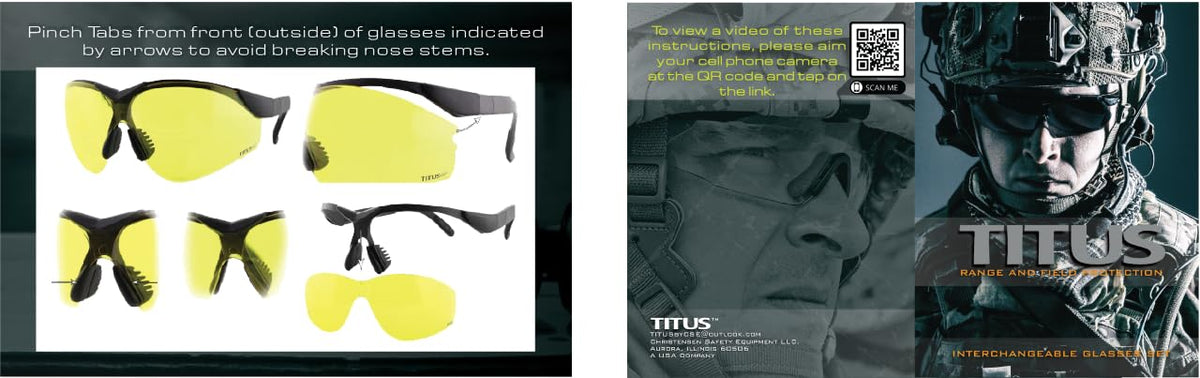 TITUS adjustable-frame safety glasses with customizable stems for a secure fit