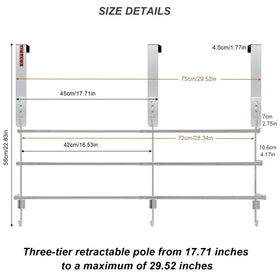TIUTCOX retractable pole extends from 17.71 to 29.52 inches