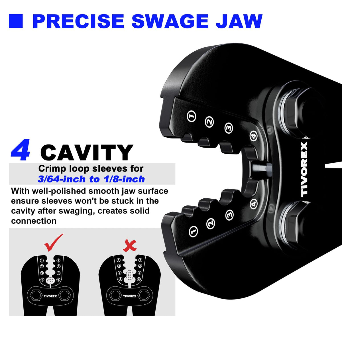 Tivorex built-in cutter swaging tool enables smooth, clean fabrications