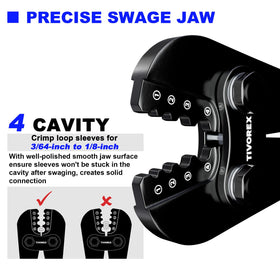 Tivorex built-in cutter swaging tool enables smooth, clean fabrications