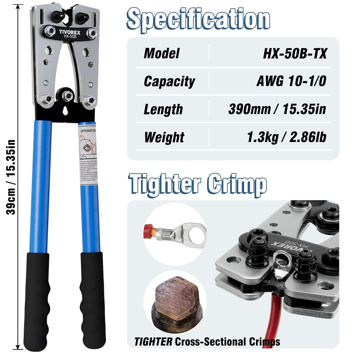 Tivorex cable cutter delivers clean, precise wire trimming.