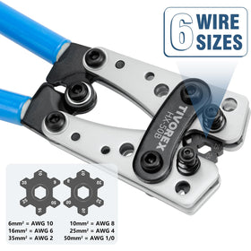 Tivorex die-adjustment feature enables precise crimp sizing.
