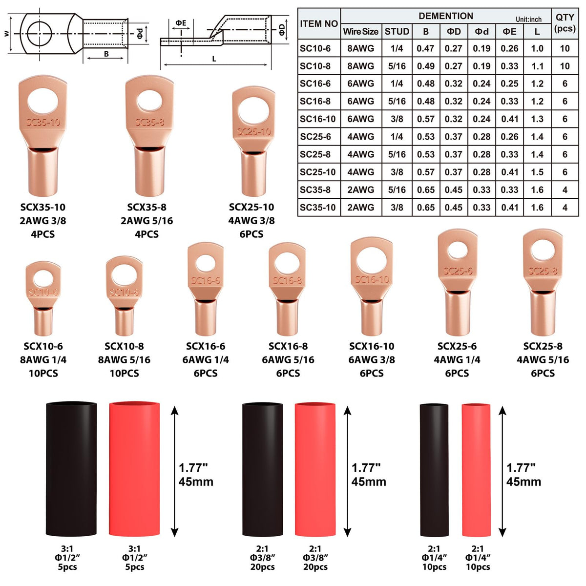 Tivorex hex rotary mold allows smooth 360-degree crimp rotation.