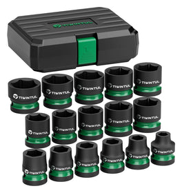 TIWINTUL half-inch drive shallow socket set with 8–24 mm sizes for automotive work