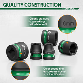 TIWINTUL sockets feature stamped ink-filled size markings for quick identification