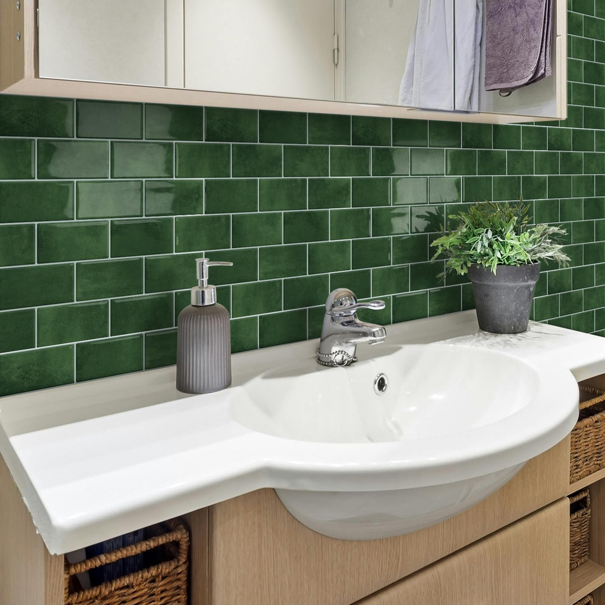 Tiwoos 3D crystal glue coating adds depth and shine to tile surface.