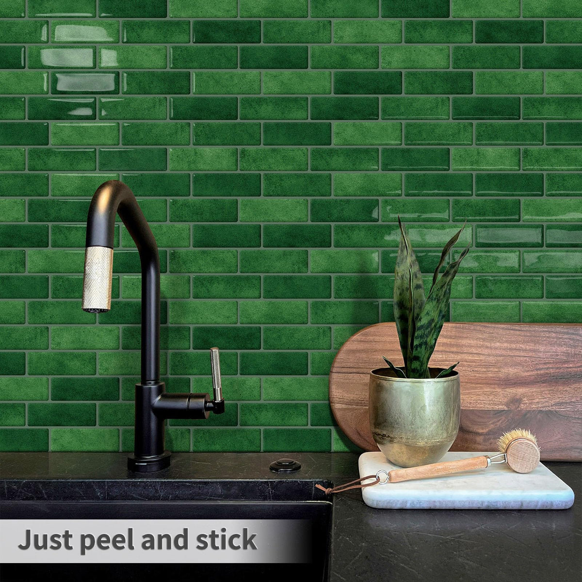 Tiwoos 3D epoxy resin surface tile adds realistic depth to walls.