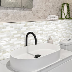 Tiwoos close-up of textured marble finish on 3D tile