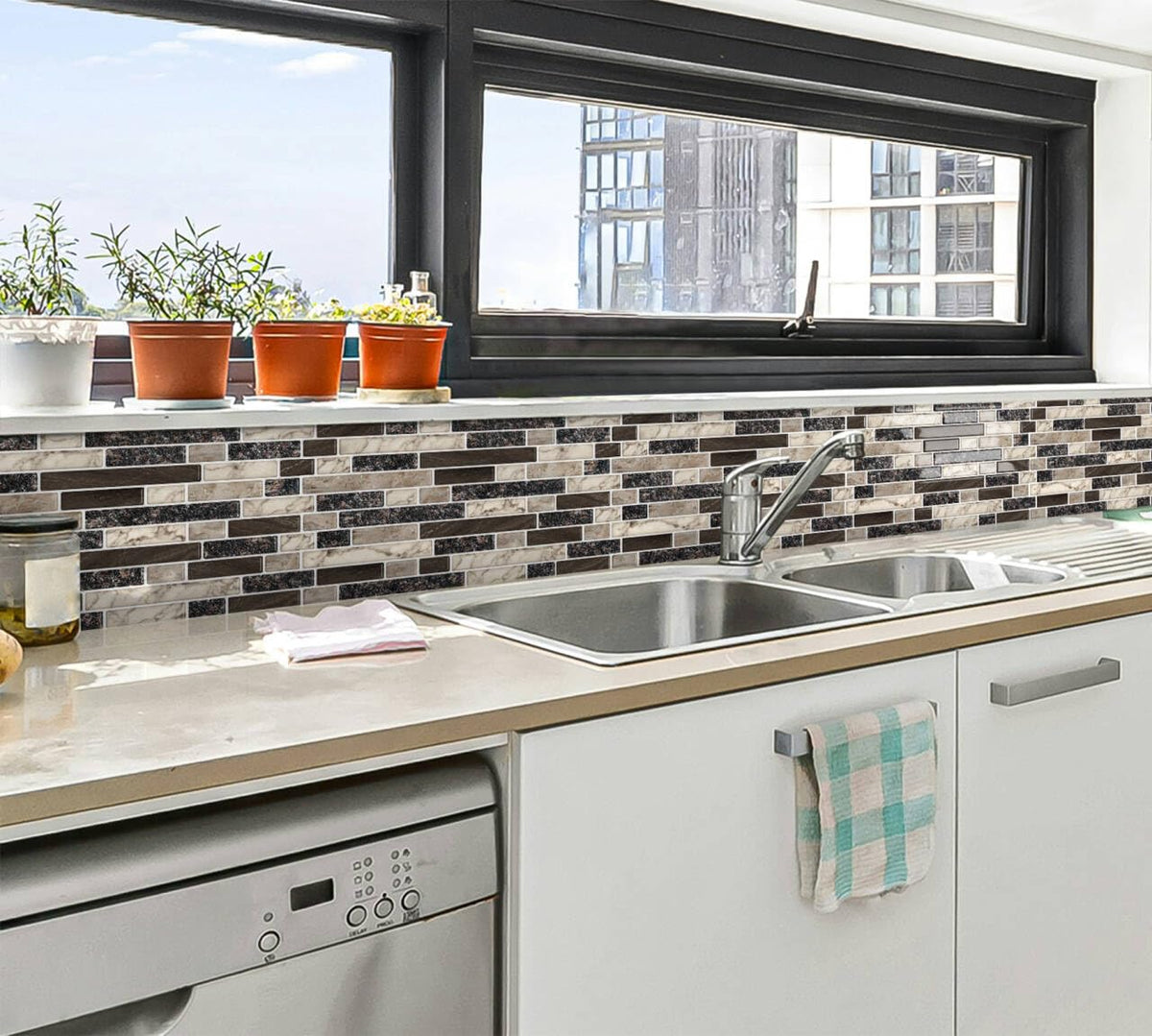 Tiwoos heat and moisture resistant tiles ideal for kitchens and baths.