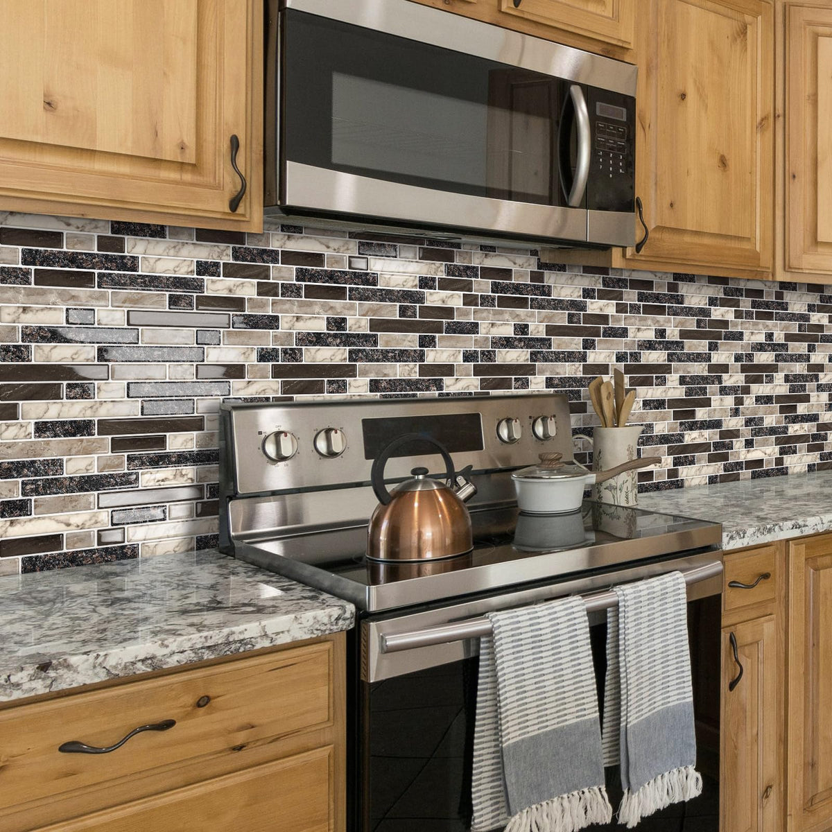 Tiwoos stove-area backsplash behind the stove with safe distance.
