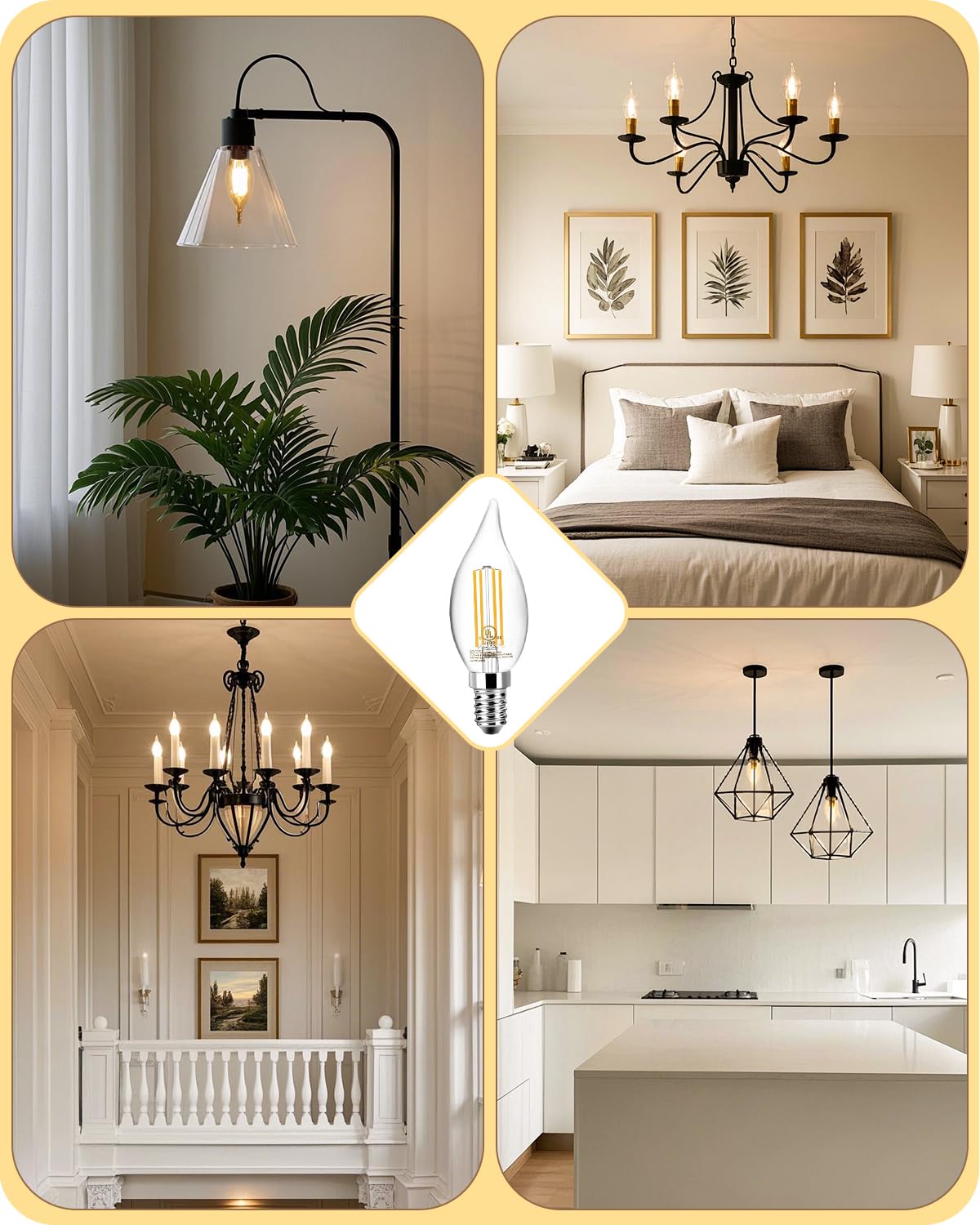 TJOY 12-pack candelabra bulbs ready for multiple fixtures.