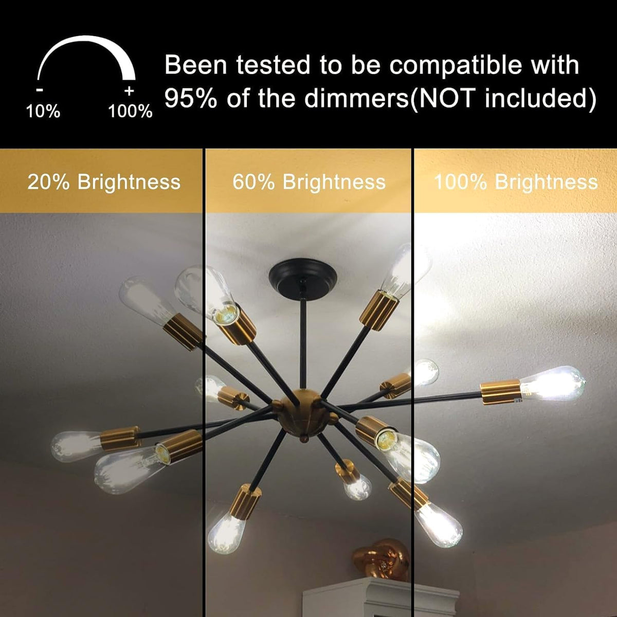 TJOY vintage LED filaments in wall sconces provide energy-efficient glow