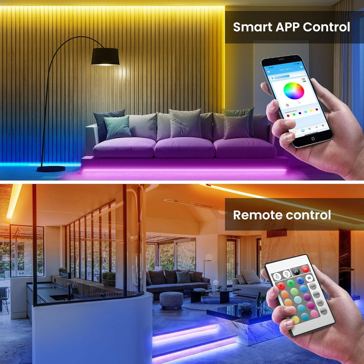 TJOY 200ft LED strip app control for scheduling and automation