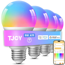 TJOY 4-pack smart bulbs in package for vibrant living room lighting