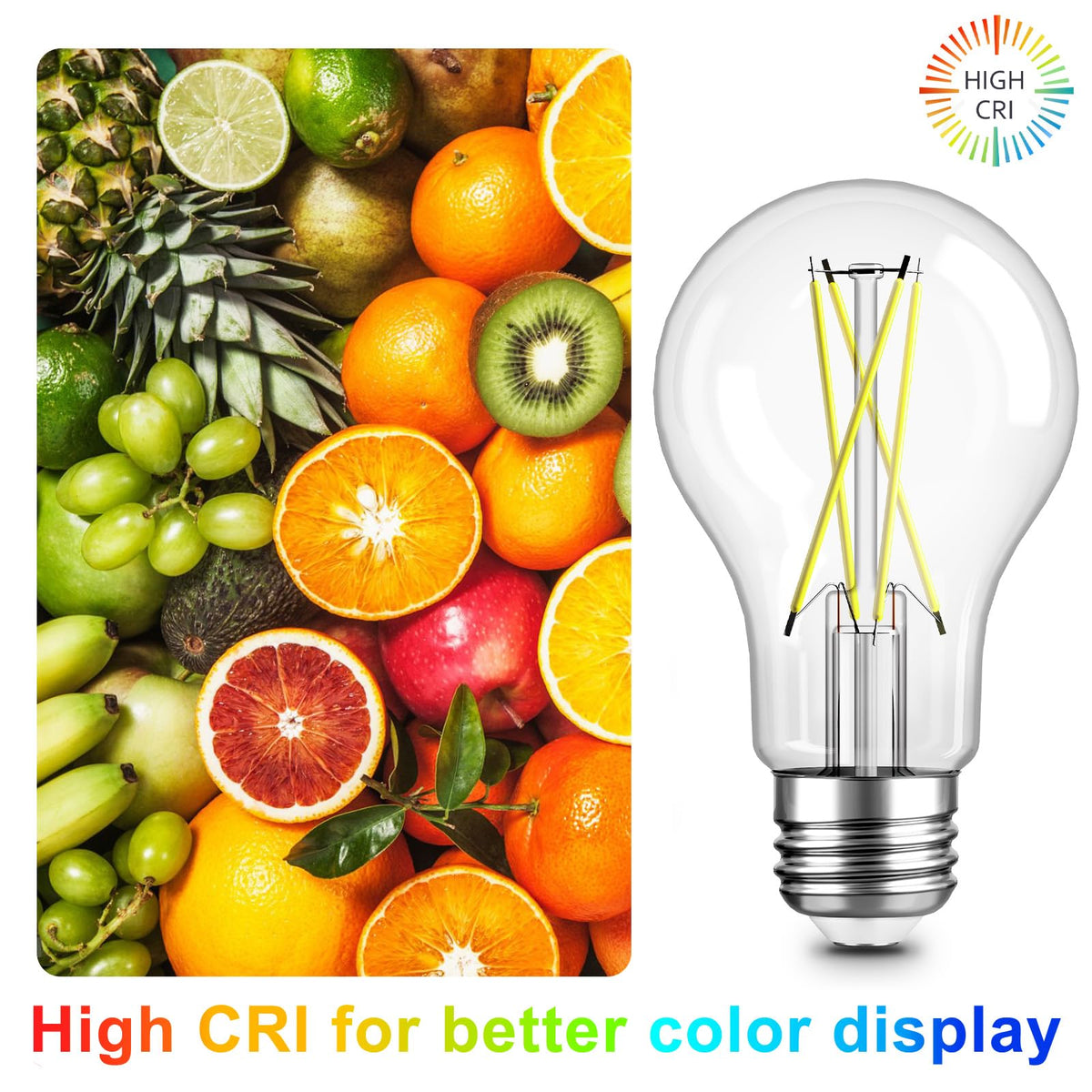 TJOY 5000K daylight Edison bulb with CRI80 for true colors