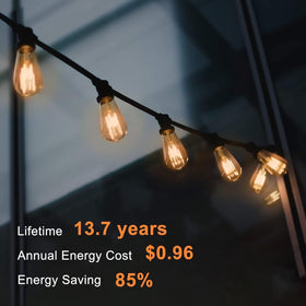 TJOY 8W LED amber filament close-up for warm glow