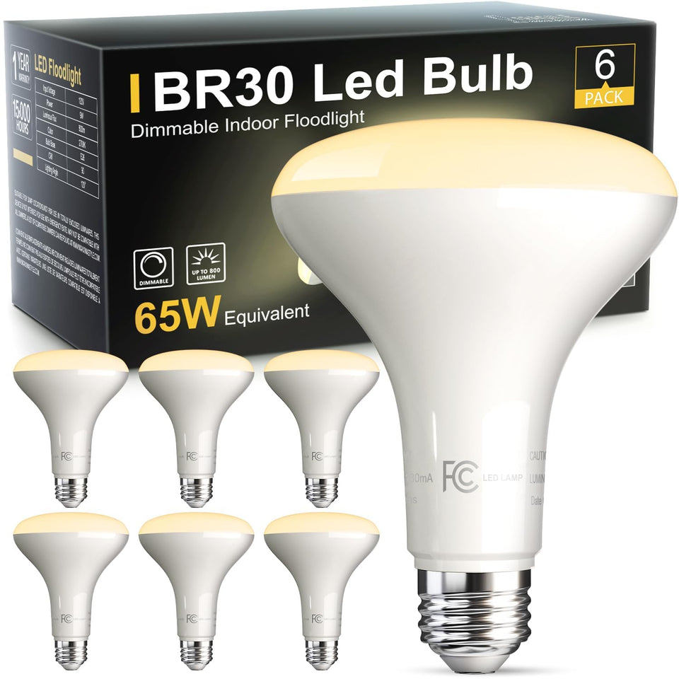 TJOY BR30 dimmable LED bulb for adjustable brightness in living spaces.