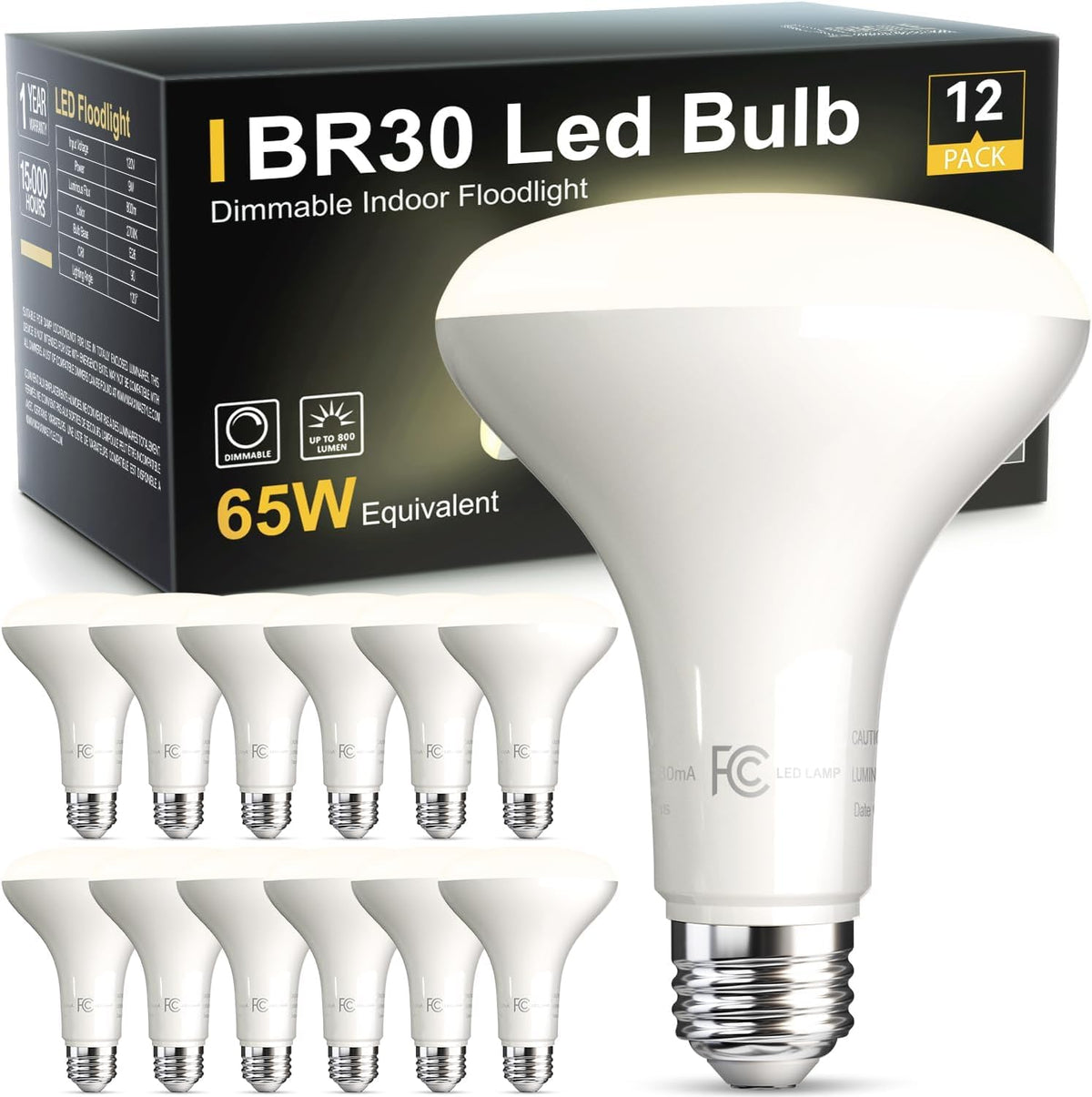 TJOY BR30 LED bulb dimmable for customizable brightness in living spaces