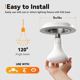 TJOY BR30 LED bulb dimmable interface showcasing adjustable brightness