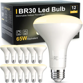TJOY BR30 LED bulb front view for warm, dimmable ceiling lighting