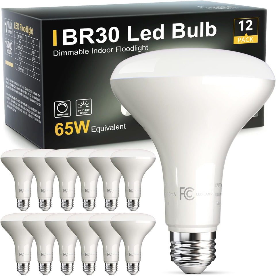 TJOY BR30 LED bulb pack viewed at angle for recessed lighting versatility.