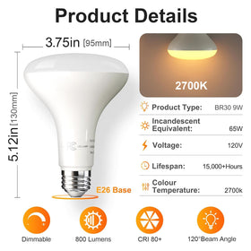TJOY BR30 soft white 2700K glow enhances cozy spaces.