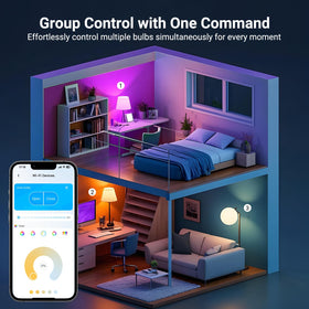 TJOY bulbs connected via 2.4GHz WiFi for quick smart home setup