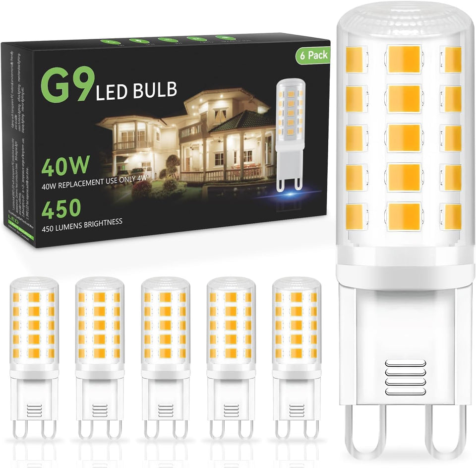 TJOY G9 LED bulbs in chandelier glow, showcasing warm 3000K light and elegant sparkle.