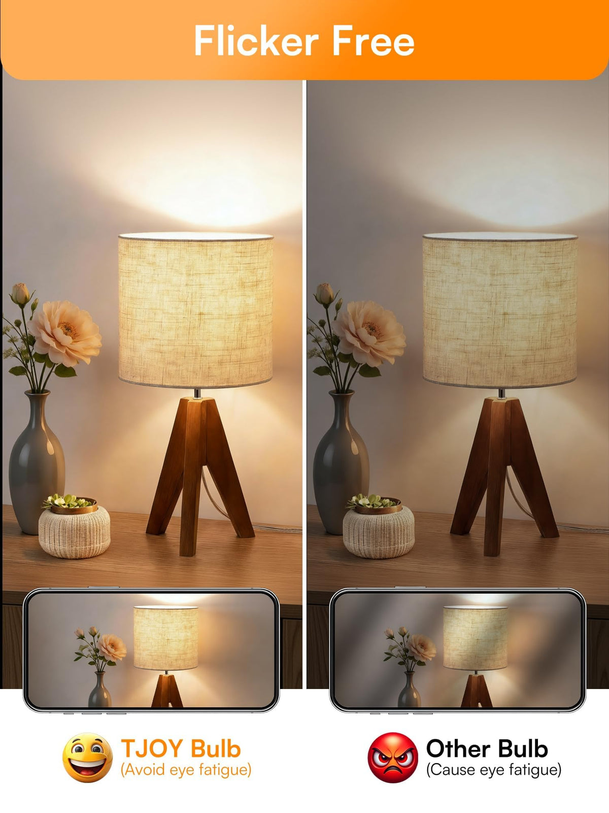 TJOY dimming range 10-100% for mood-adjustable lighting.