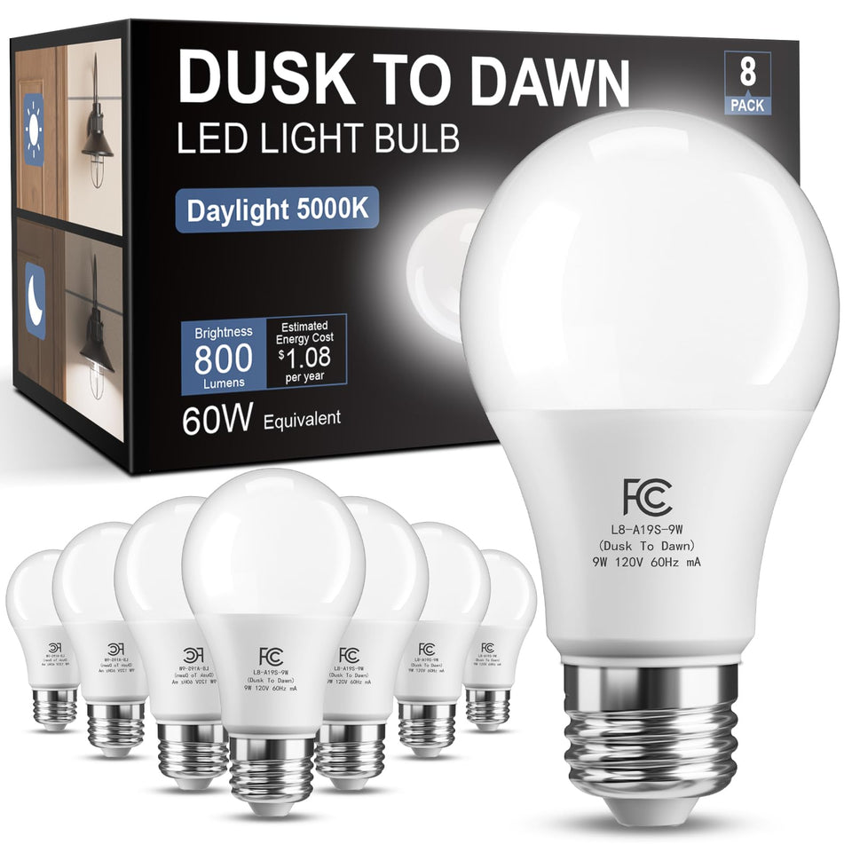 TJOY dusk-to-dawn outdoor bulb on porch automatically lights at dusk