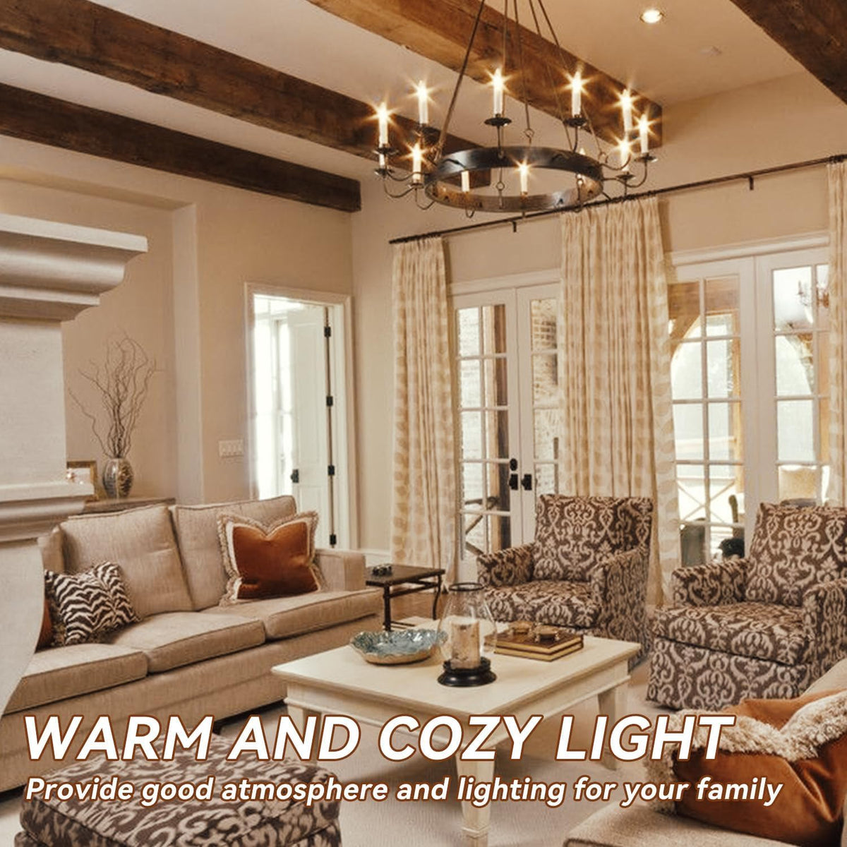 TJOY E12 base bulb fits chandeliers, sconces, and ceiling fixtures