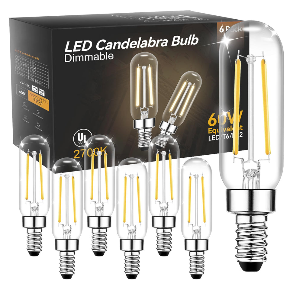 TJOY E12 candelabra bulb 2700K ambient lighting for cozy spaces.