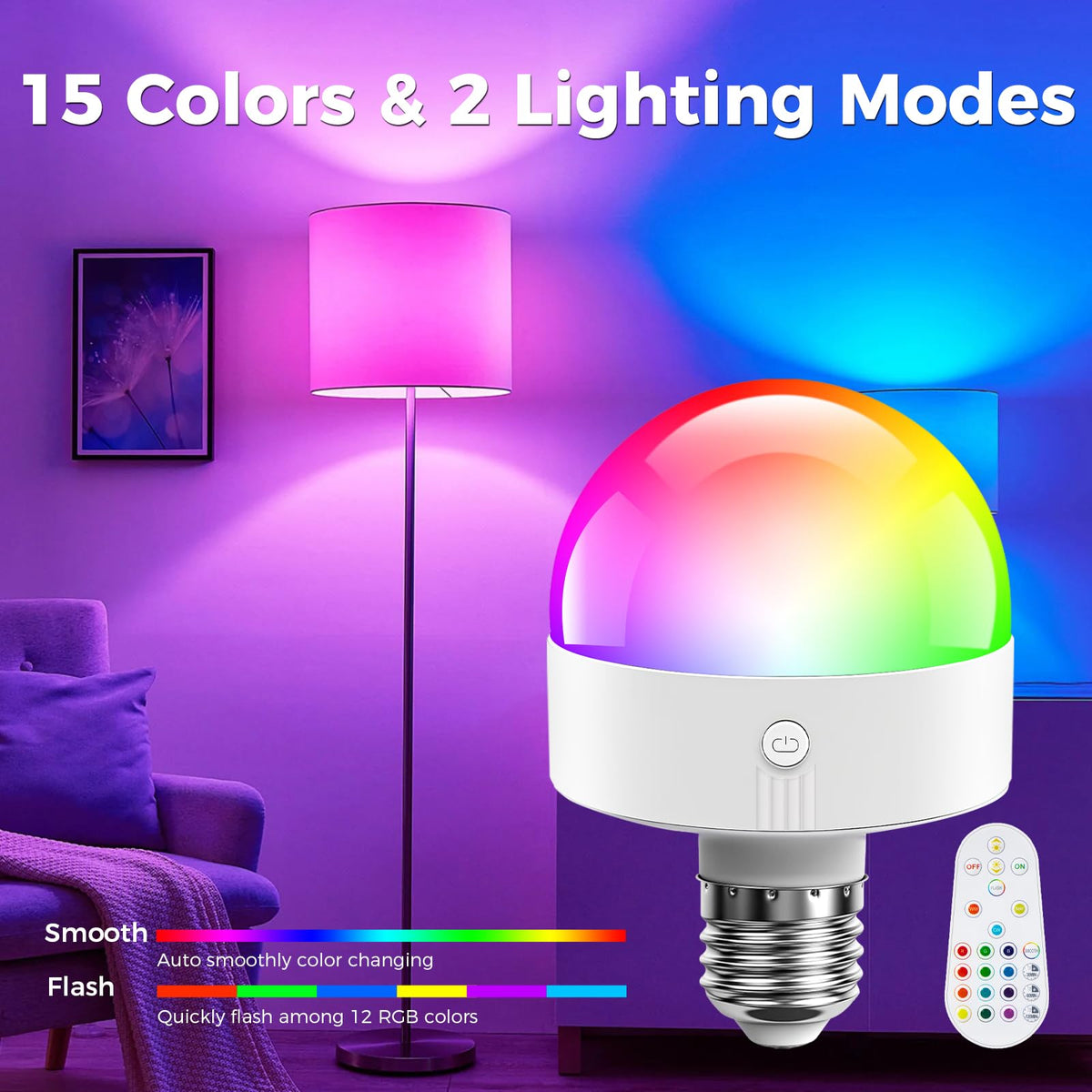 TJOY E26 provides 3 color temperatures from warm to cool for any scene.