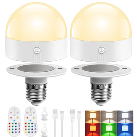 TJOY E26 rechargeable bulb with remote offers convenient ambient control.